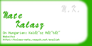 mate kalasz business card